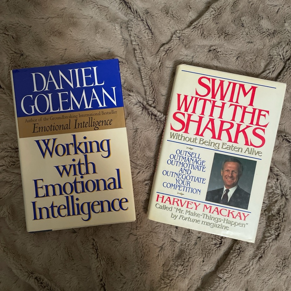 2 Hard Cover Book Pak-D. Goleman Emotional Intelligence & Swim with the Sharks